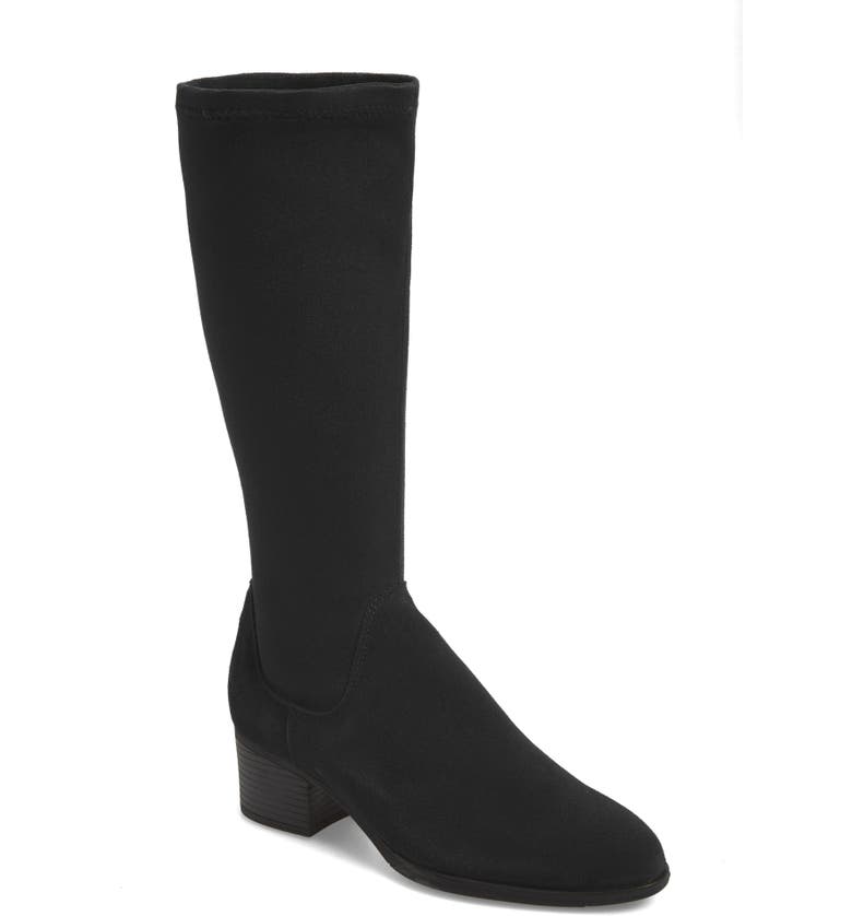 BOS. & CO. Rally Waterproof Knee-High Boot, Main, color, BLACK SUEDE