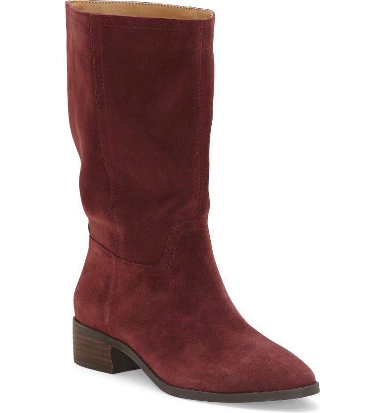 LUCKY BRAND Lefara Boot, Main, color, SUGAR RED SUEDE